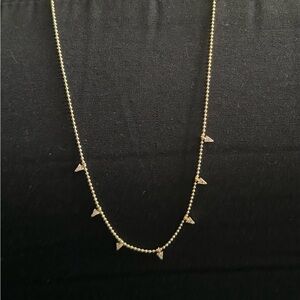 Love Poppy Dainty Gold Plated Triangle Pendant Necklace